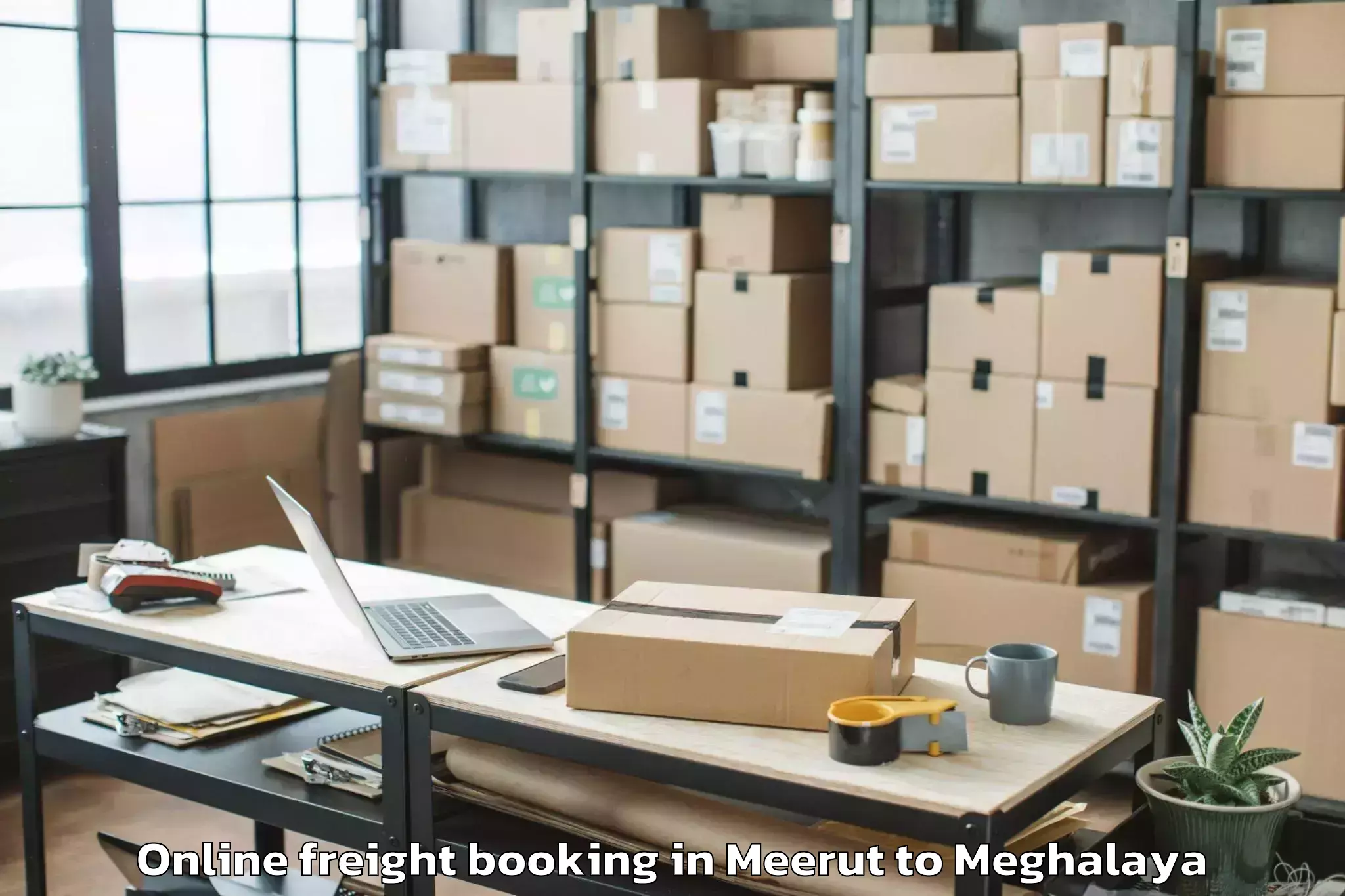 Efficient Meerut to Mawshynrut Online Freight Booking